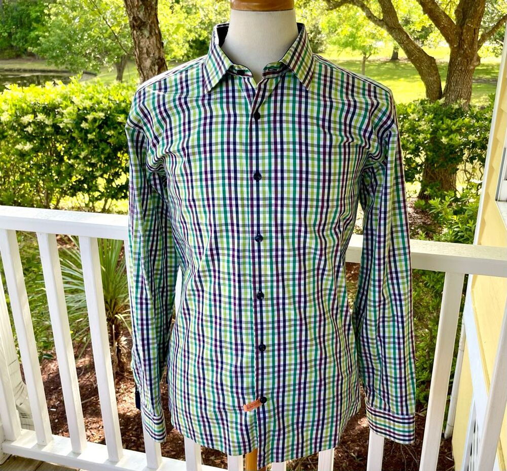 Simply Stitched Long Sleeve Micro-check dress shirt.